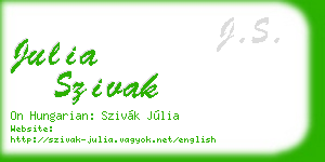 julia szivak business card